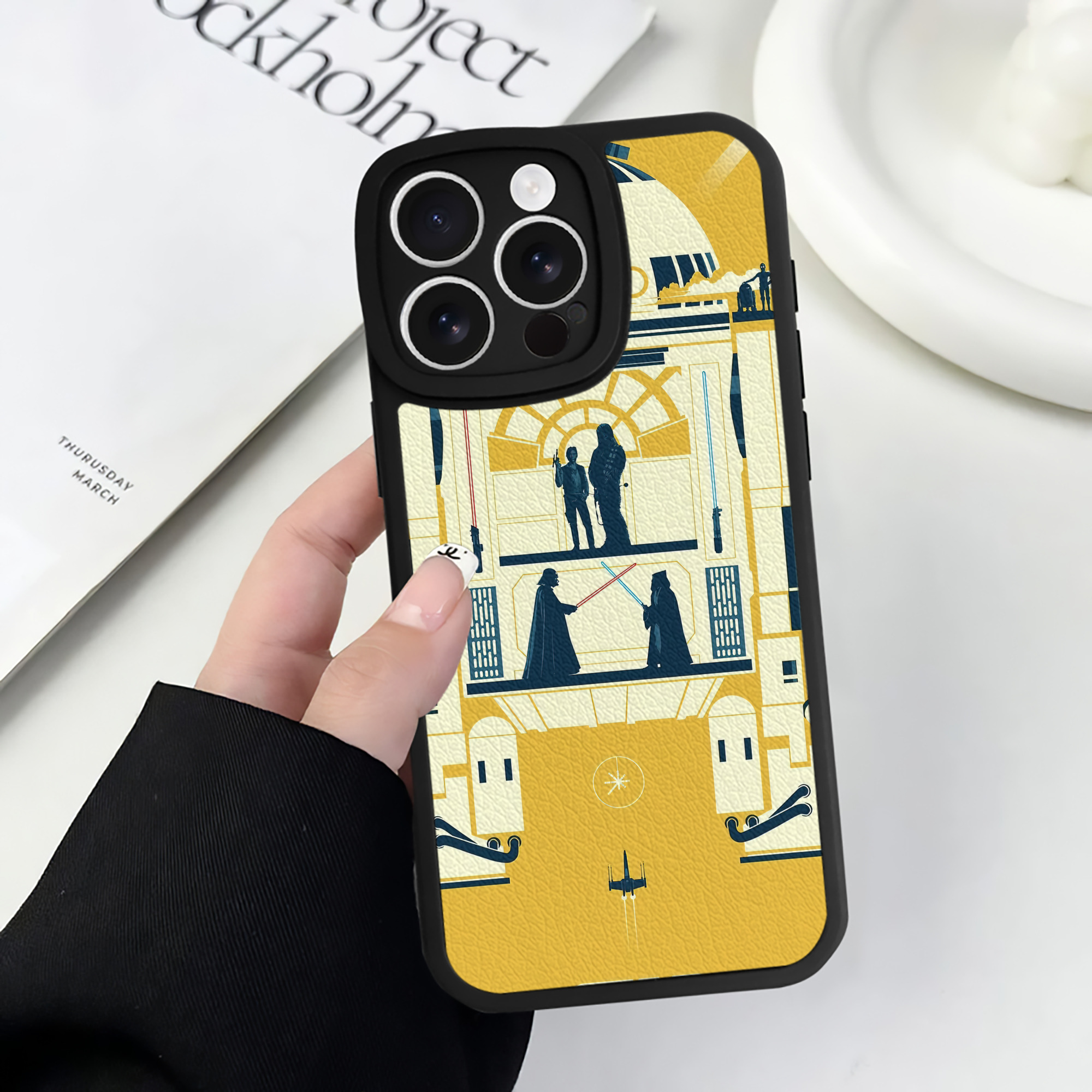 （画像用） スター・ウォーズ Star Wars 【iPhone 16シリーズ対応】シリコンスマホケース（レザー調） 材質：シリコン